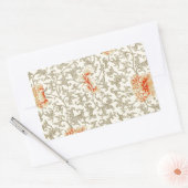 ヴィンテージピンクグレー植物学フローラ 長方形シール (封筒)