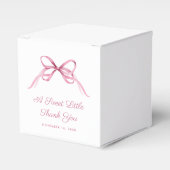 ヴィンテージピンクコケット弓ベビーガールシャワー フェイバーボックス (正面サイド)