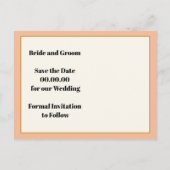 ヴィンテージピンクコーラルオレアンダーフローラ保存日付 案内ポストカード (裏面)