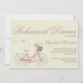 ヴィンテージピンクサイクリハーサルディナー招待状 招待状 (正面)