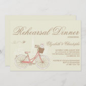 ヴィンテージピンクサイクリハーサルディナー招待状 招待状 (正面/裏面)