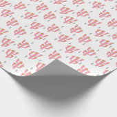 ヴィンテージピンクサボテン水彩模様 ラッピングペーパー (角)