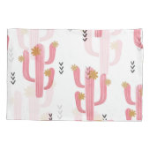 ヴィンテージピンクサボテン水彩模様 枕カバー (裏面)