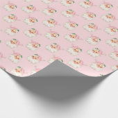 ヴィンテージピンクサンタオンピンクラップ紙 ラッピングペーパー (角)