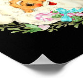 ヴィンテージピンクサンタクロースピンククリスマスデザイン ポスター (角)