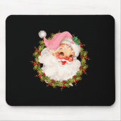 ヴィンテージピンクサンタクロースメリークリスマスパジャマX マウスパッド (正面)