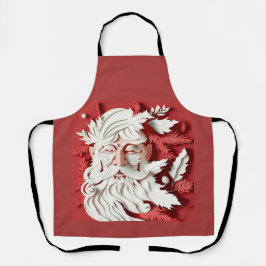 ヴィンテージピンクサンタクロース顔 エプロン