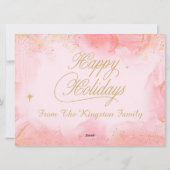 ヴィンテージピンクサンタズライトインダークリスマス シーズンカード (裏面)