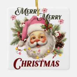 ヴィンテージピンクサンタ セラミックオーナメント