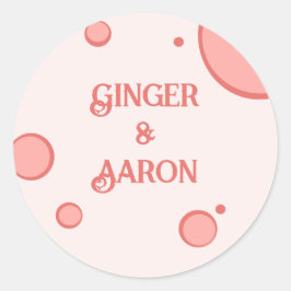 ヴィンテージピンクサークルGroovyレトロ結婚ズ ラウンドシール