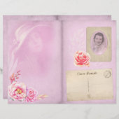 ヴィンテージピンクジャンクジャーナルページ (正面/裏面)