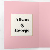 ヴィンテージピンクスイートピーとイニシャルフローラ結婚ズ 三つ折り招待状 (内部最初)