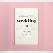 ヴィンテージピンクスイートピーとイニシャルフローラ結婚ズ 三つ折り招待状 (内部中)