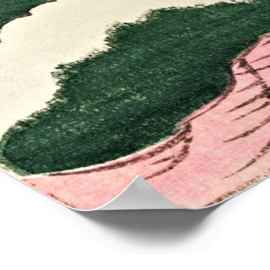 ヴィンテージピンクスカイ – 日本のレトロセレニティ ポスター (角)