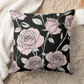 ヴィンテージピンクスタイル化バラ クッション (ブランケット)
