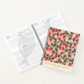 ヴィンテージピンクストロベリーパーソナライズされたレシピ ノートブック (内部)