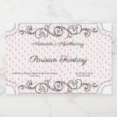 ヴィンテージピンクスワールロゴ香料 リキュールボトルラベル (シングルラベル)