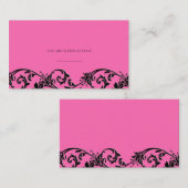 ヴィンテージピンクスワール結婚ズプレイスカード プレイスカード (正面/裏面)