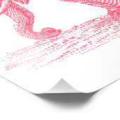 ヴィンテージピンクゾウ1800sゾウイラストレーション フォトプリント (角)