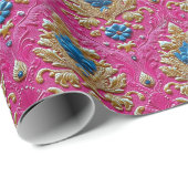 ヴィンテージピンクタイの柄 ラッピングペーパー (ロールコーナー)