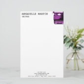 ヴィンテージピンクタイプライターレターヘッド 便箋 (スタンド正面)