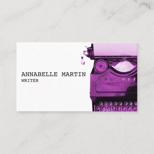 ヴィンテージピンクタイプライター名刺 名刺 (正面)