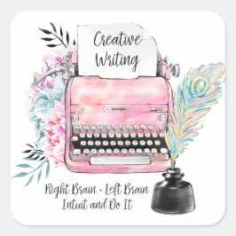 ヴィンテージピンクタイプライター&インクスタンド スクエアシール