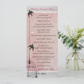 ヴィンテージピンクダマスク鳥のケージ日付保存 メニュー (スタンド正面)