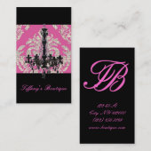 ヴィンテージピンクダマスシャンデリアブティック 名刺 (正面/裏面)