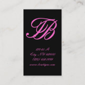 ヴィンテージピンクダマスシャンデリアブティック 名刺 (裏面)