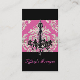 ヴィンテージピンクダマスシャンデリアブティック 名刺