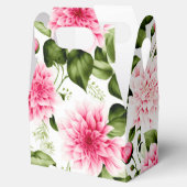 ヴィンテージピンクダリアスフローラルパタ結婚ーンのケーキ フェイバーボックス (オープン)