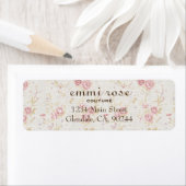 ヴィンテージピンクチニーバラプリント差出人住所ラベル ラベル (インサイチュ)