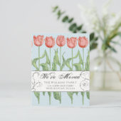 ヴィンテージピンクチューリップフローラ予算ムービングカード (スタンド正面)