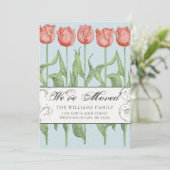ヴィンテージピンクチューリップフローラ移動 案内状 (スタンド正面)