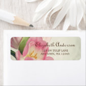 ヴィンテージピンクチューリップ住所 シール (インサイチュ)