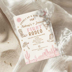 ヴィンテージピンクツインズファースト・ロデオ1歳 招待状