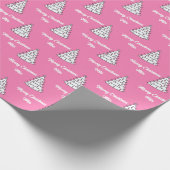 ヴィンテージピンクツリーギフトラップ | メリークリスマスピンク ラッピングペーパー (角)