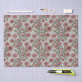 ヴィンテージピンクデイジー花植物園 薄葉紙 (クラフト)