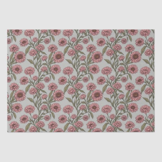 ヴィンテージピンクデイジー花植物園 薄葉紙 (正面)
