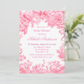 ヴィンテージピンクトイレフラワーブライダルシャワー 招待状 (スタンド正面)