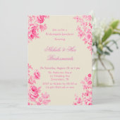 ヴィンテージピンクトイレフラワーブリデスメイドランチョン 招待状 (スタンド正面)