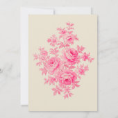 ヴィンテージピンクトイレフラワー婚約パーティ 招待状 (裏面)