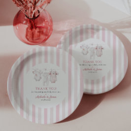 ヴィンテージピンクトイレベビージャパン服女の子ベビージャーシャワー ペーパープレート