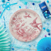 ヴィンテージピンクトワール紙プレート ペーパープレート (パーティー)