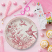 ヴィンテージピンクトワール紙プレート ペーパープレート (パーティー)