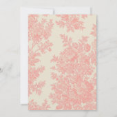 ヴィンテージピンクトワ結婚ールフラワーお祝い 招待状 (裏面)