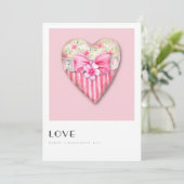 ヴィンテージピンクハートパーソナライズされたバレンタインデー シーズンカード (スタンド正面)
