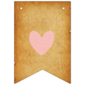 ヴィンテージピンクハートブラウンブライダルシャワーデコール バンティングフラッグ (第1の旗)