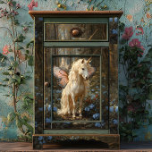 ヴィンテージピンクバタフライ妖精の馬デカップクラフト 薄葉紙